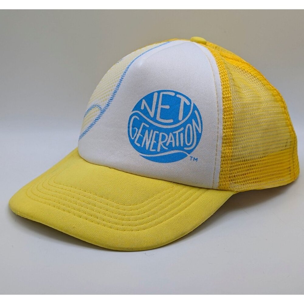 US Open Tennis Net Generation Snapback Cap Hat Yellow Trucker Mesh Foam Sports